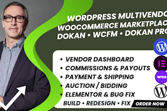build wordpress woocommerce multivendor website with dokan
