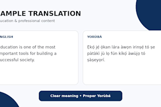 professionally translate english to yoruba