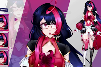 design and rig live2d vtuber model in anime style vtuber ref sheet vtube studio