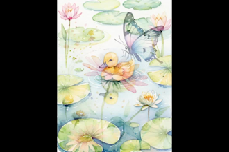 create watercolor children book illustrations for babies