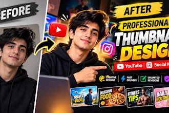 design eye catching youtube and instagram thumbnails