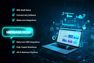 setup gohighlevel saas, ghl automation, and make integration