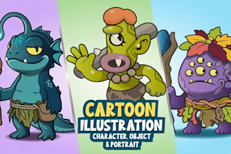 design custom cartoon character and chibi cartoon design