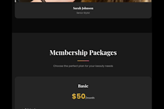 create a professional beauty salon website with admin panel