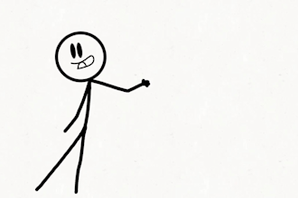 do ai 2d stickman animation, funny stick figure, paint explainer, finance video