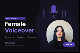 record a warm and energetic female voiceover