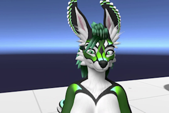 custom furry vrchat avatar with facial tracking pc quest compatible unity model