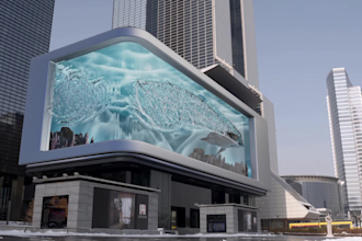 create anamorphic 3d billboard animation for led screens