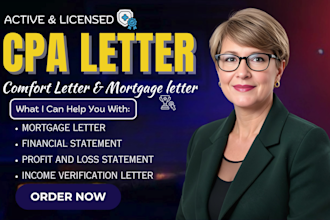 get you CPA comfort letter US CPA letter CPA verification letter profit and loss