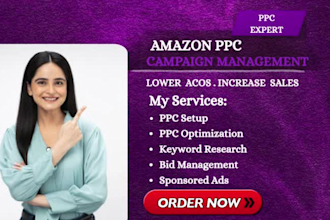 manage amazon PPC campaigns amazon ads keywords research and acos optimization
