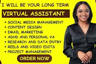 long term personal executive admin gohighlevel virtual assistant social media va