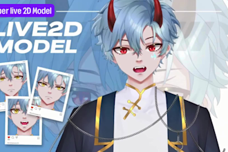 draw live2d vtuber model with rigging anime vtuber commission  for vtube studio