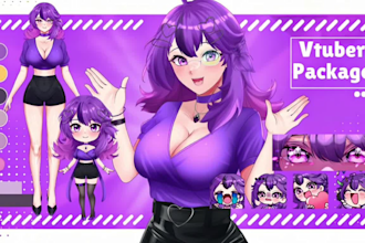 design and rig live2d vtuber model 2d 3d vtuber model vtuber comission 2d anime