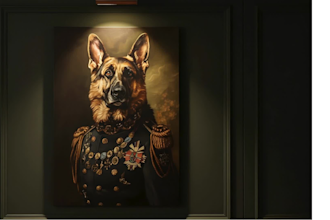create a majestic royal pet portrait in renaissance oil painting style