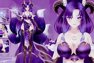 live 2d vtuber model, custom vtuber, vtuber design, furry vtuber, vtuber model
