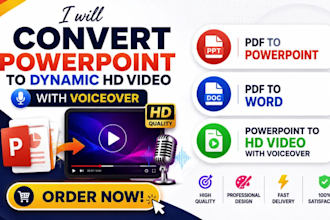 convert powerpoint ppt slides presentation to dynamic video slideshow with voice