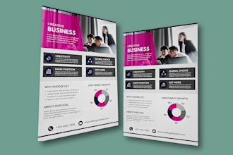 design print ready flyer, eddm postcard, leaflet and event poster for business