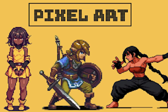 create 2d pixel art animation, pixel art sprite sheet for retro video games