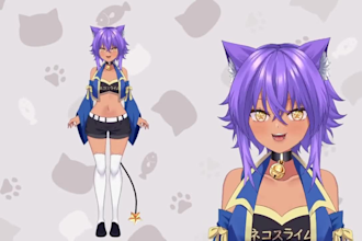 design custom vtuber model live2d rigging in anime art for vtube studio