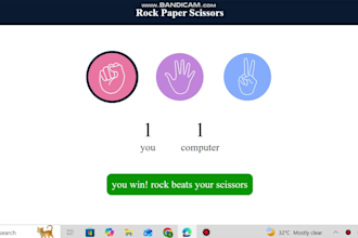 create a responsive interactive rock paper scissors or javascript mini game
