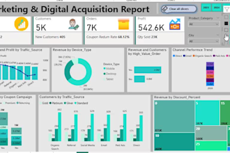 design professional marketing power bi dashboard for bussiness