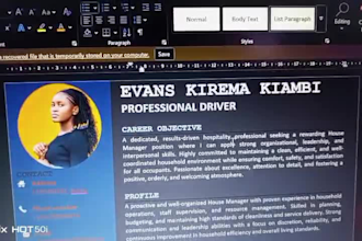 write a professional CV and cover letters