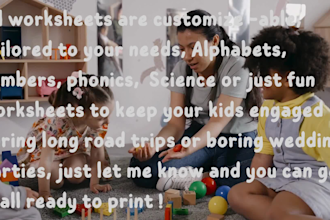 prepare kids worksheets and activity sheets