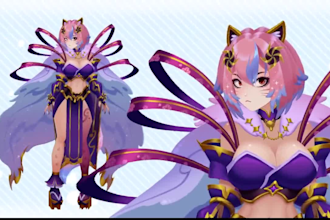 draw and rig 2d vtuber model anime live2d model anime 2d live2d vtuber rigging