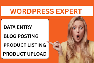 do wordpress data entry blog post woocommerce product listing article upload
