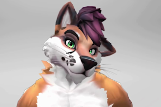 create furry vrchat avatar with face tracking pc quest compatible unity model