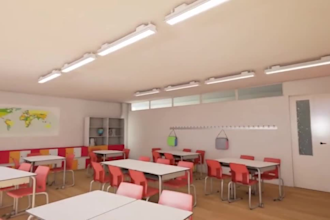 redesign school building,setup interior classroom design,basement layout, 3dsmax