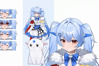 design anime live2d vtuber model, live2d rigging, 2d avatar for twitch streamer