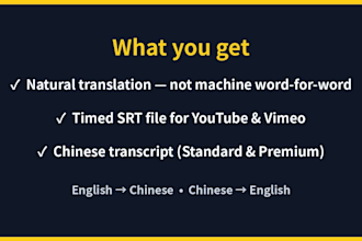 translate video subtitles between english and chinese with srt file