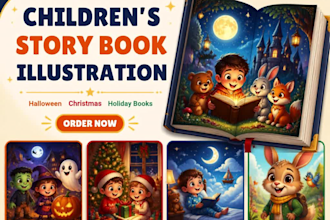 illustrate children story book illustration halloween christmas holiday books