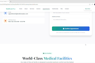 build medical clinic or healthcare website