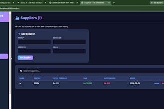 develop a custom retail pos and garments inventory system