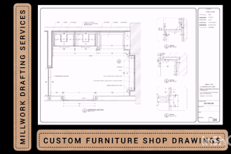 prepare shop drawings for custom furniture and cabinetry