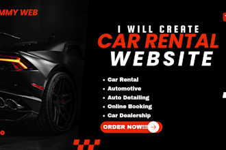 design car rental, car dealership website, booking, and automotive website
