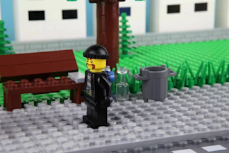 create 3d lego stop motion, lego animation, 3d lego model, lego car, house, bike