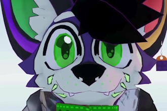 create, rig 3d furry vrchat avatar, fursona vrc, anime vrc facial rig, 3d vtuber
