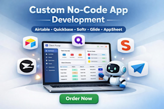 custom no code app airtable quickbase CRM client portal softr, glide appsheet