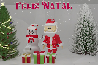 design a personalized 3d christmas card animation