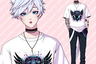 design a detailed live2d vtuber model, vtuber rigging, live2d model