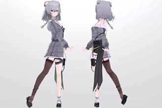pro rig, fix, convert 3d model, vrchat , vroid, mmd, vrm, vtuber for game model