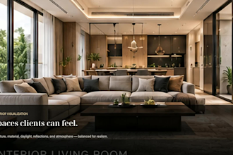 create hyper realistic 3d architectural visualization interior and exterior