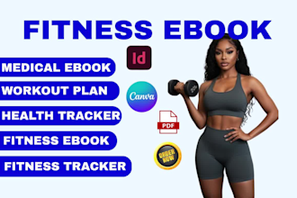 write design wellness fitness health tracker medical ebook gym workout workbook