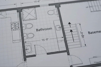 do kitchen, bathroom, basement renovation layout plan, cad floor plan