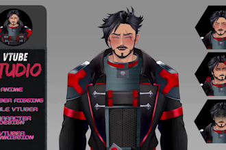 design and rig live2d female and male vtuber model anime avatar vrchat character