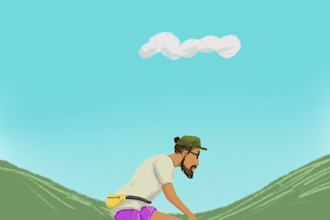 create a unique, handdrawn 2d loop animation or surreal GIF