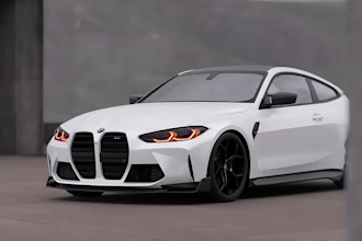 3d car driving animation, 3d car model, realistic car render, 3d vehicle design